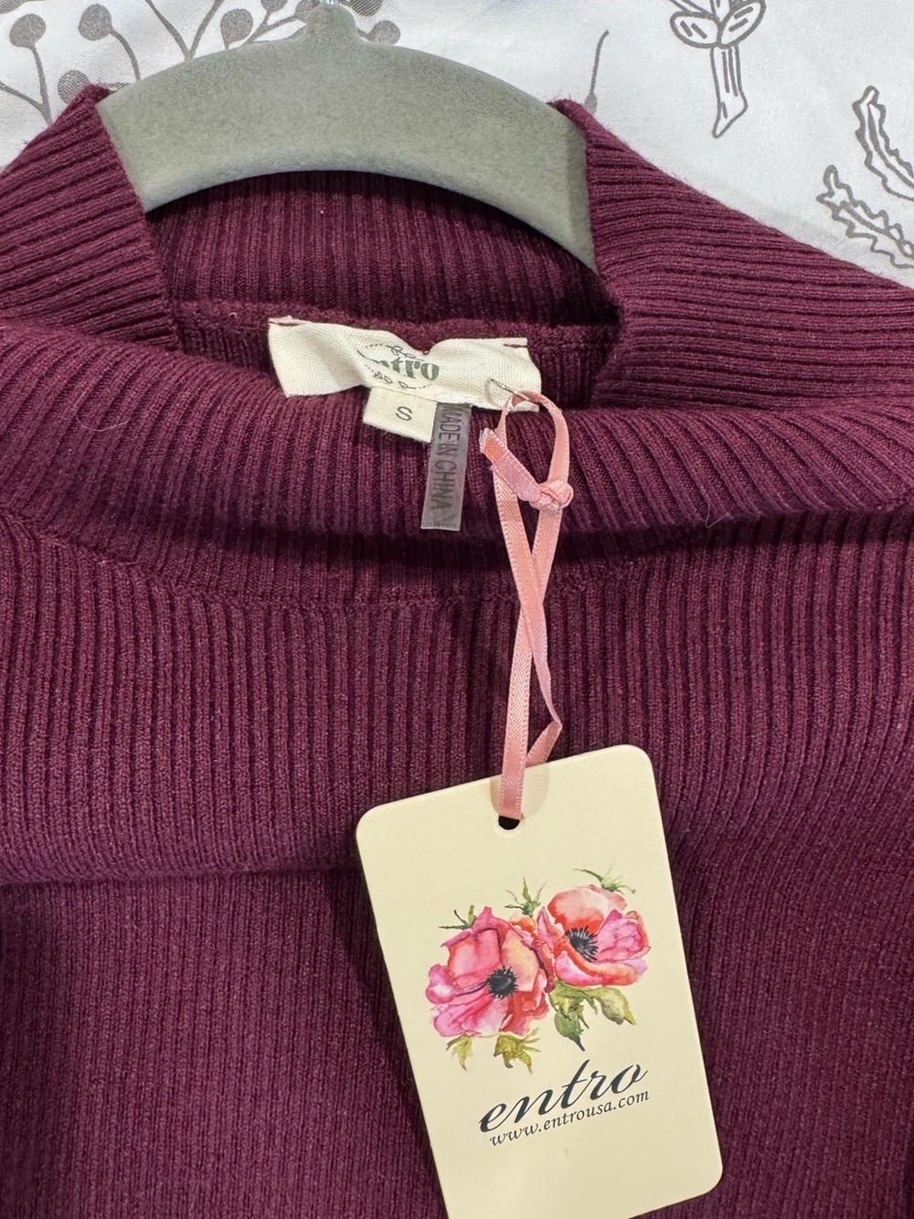 entro Plum Ribbed Mock-Neck Sweater - Picture 3 of 3